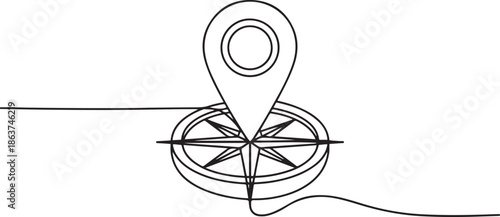 Location, navigator, geolocation .one line vector illustration with out background