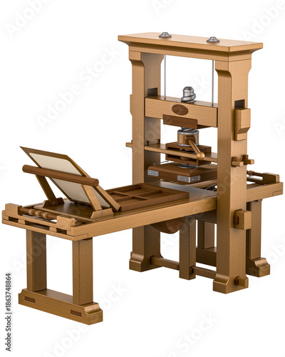Photos Vintage printing press. Gutenberg Press, transparent background