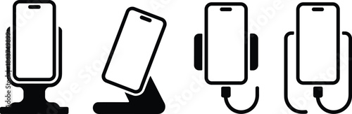 Black and white smartphone charging sequence cable