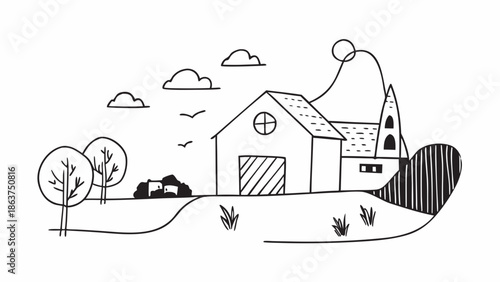 Happy children playing with toys and running outdoors together