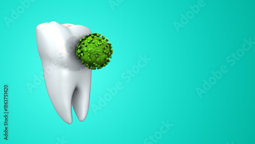 Tooth with Bacteria Germs Explaining Dental Hygiene and Oral Health