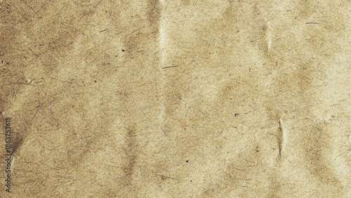 Close up crumpled brown paper texture and background with copy space. Element for design. Top view.