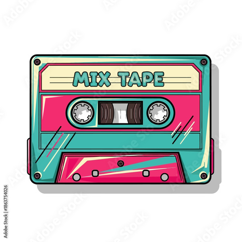 Vintage Mix Tape Cassette Retro Music.