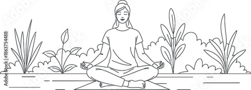 Woman Meditating in Nature