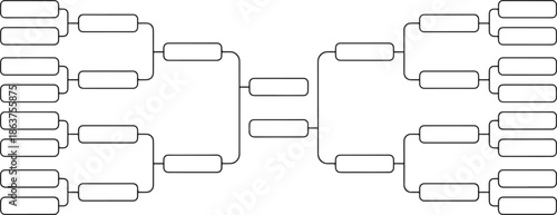 Tournament Bracket Template for Sports Competition Structure Vector Illustration