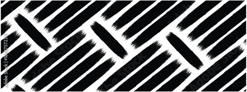 Grunge seamless pattern with zigzag lines, triangles and dots. Hand drawn bold geometric shapes. Modern stylish texture with labyrinth motif.