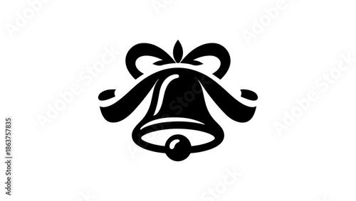 bell icon, christmas bell, bells, Christmas Jingle Bell Decoration with Holly Leaf and Seeds Black and White Silhouette Design, Bell Notification SVG Files | Alarm Bell SVG Cut Files | Bell Icon Vecto