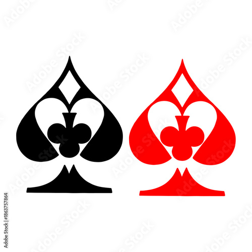 card game silhouette red and black