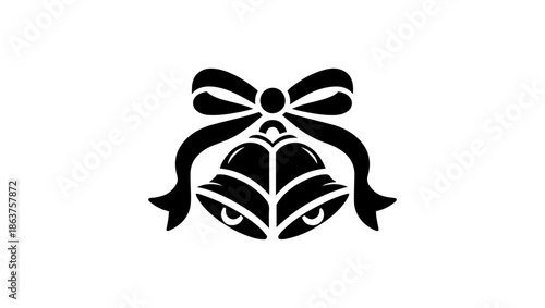 bell icon, christmas bell, bells, Christmas Jingle Bell Decoration with Holly Leaf and Seeds Black and White Silhouette Design, Bell Notification SVG Files | Alarm Bell SVG Cut Files | Bell Icon Vecto