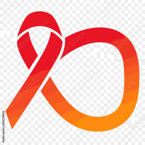 A vibrant orange sticker or label on a transparent background, conveying modernity and attention-grabbing design.