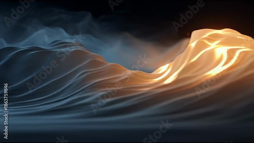 An animated illustration showing a flowing fire with elemental energy and balance.