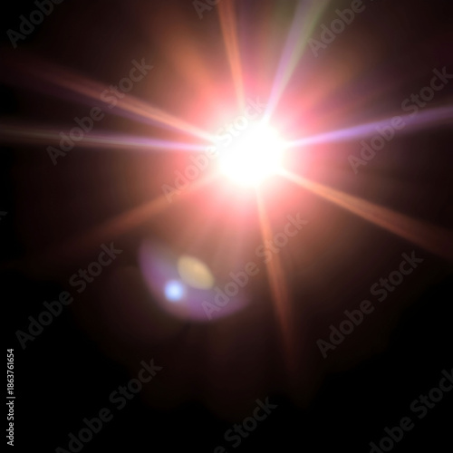 Authentic anamorphic lens flare with ring ghost effect