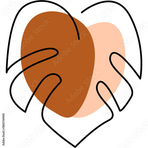 Monstera Line With Shape