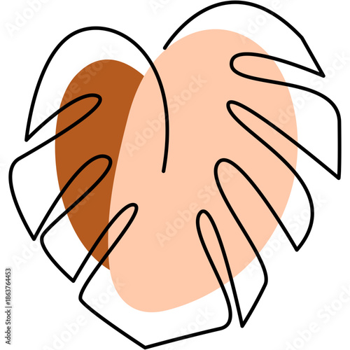 Monstera Line With Shape