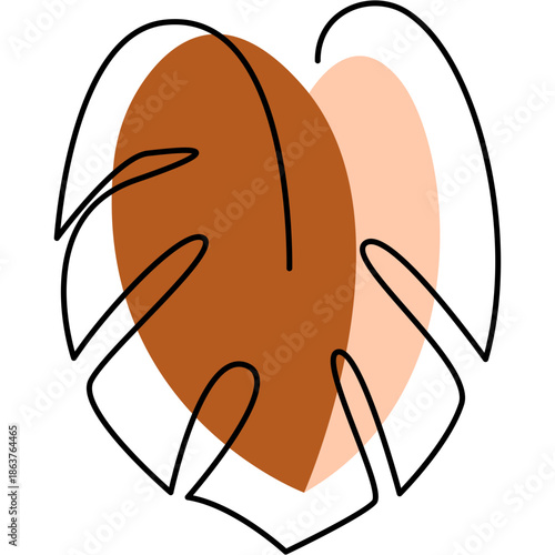 Monstera Line With Shape