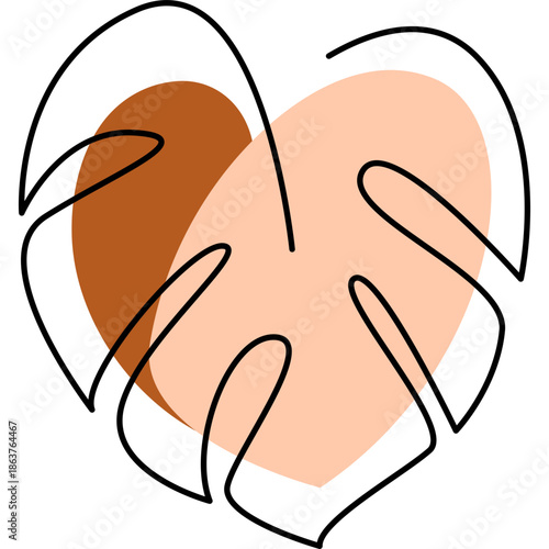 Monstera Line With Shape