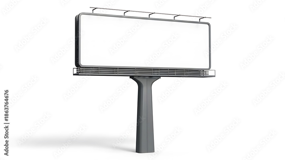 Fototapeta premium Blank billboard on isolated white background isolated on white background