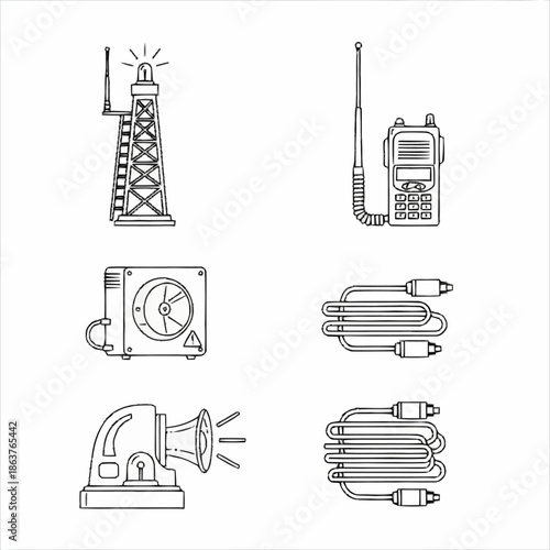 Collection of Industrial and Technological Equipment Icons.