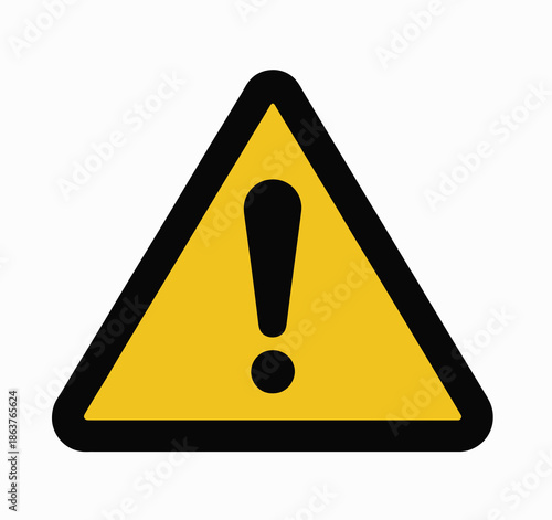 Warning triangle sign featuring high voltage electricity symbol with exclamation mark, vector illustration to alert of hazardous risks, electrical danger, and safety precautions in industrial and work