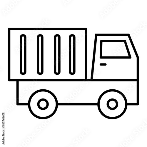 cargo truck line icon with editable stroke