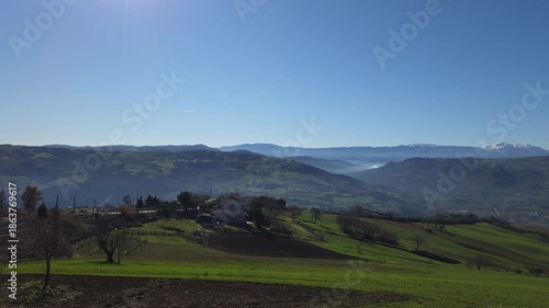 The landscape of Sant'Angelo Limosano, a small town in Molise, Italy.