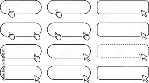 Button Click Mouse Cursor Web Vector Set