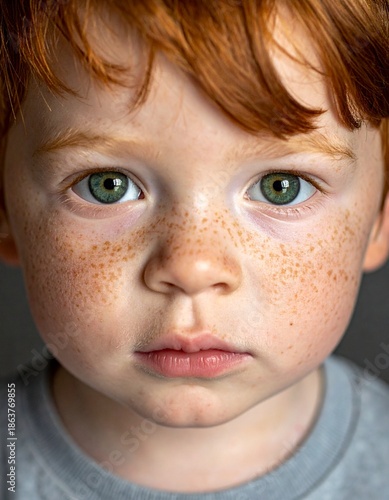 そばかすのある笑顔の子供を描いた油彩画風のポートレートイラスト