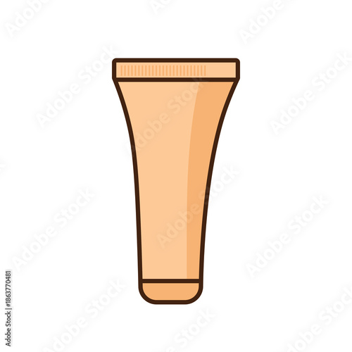 Skincare cosmetic tube container icon vector design, beauty cream tube packaging icon flat vector illustration, lotion cream tube packaging icon minimal vector
