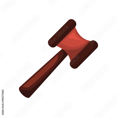 Wooden judge gavel icon vector illustration, gavel clip art, court judge gavel made of wood, auction hammer icon, wooden courtroom gavel, isolated on white background