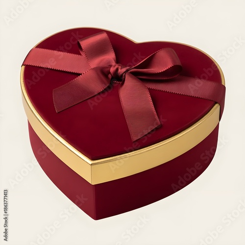 Elegant heart-shaped gift box with bow