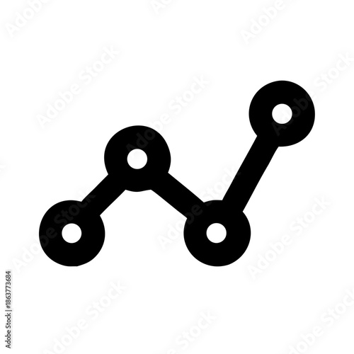 Abstract line graph with nodes on a white background. Great for science blogs or crypto-trading sites. Topics: networking, blockchain trends, data connectivity, and statistical fluctuations.