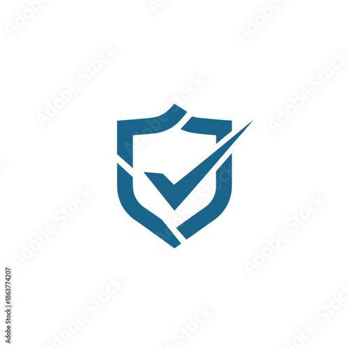 Shield Icon with Checkmark Symbolizing Security and Approval