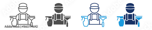 cleaning service icon sheet multiple style