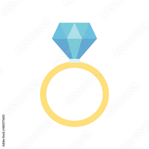 Diamond rings. Romance, engagement, anniversary, accessory, marriage, wedding concepts. Flat vector design isolated illustration.