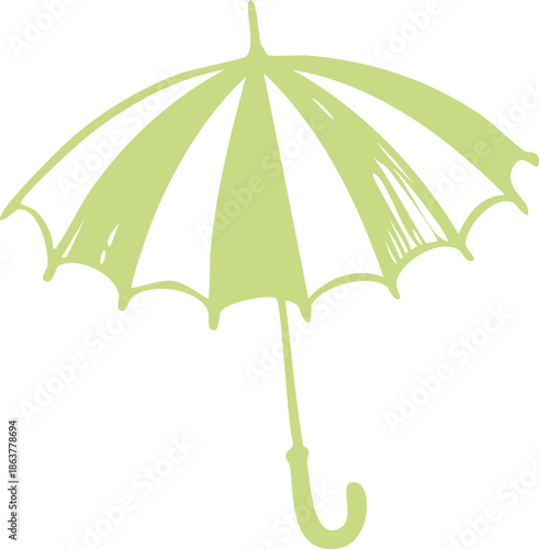 green umbrella isolated on white