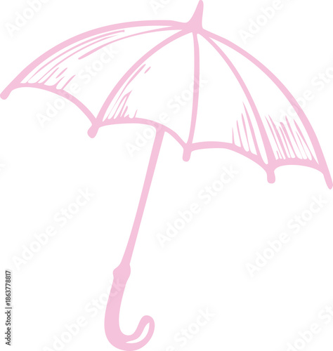 pink umbrella on white background