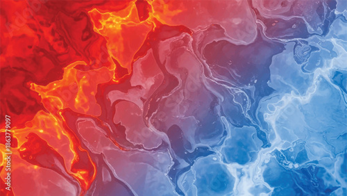 Vibrant abstract illustration of swirling red and blue smoke-like shapes in a dynamic, high-fidelity visual representation