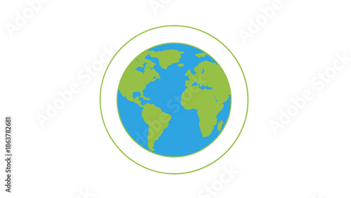 3d illustration of a green earth globe covered in nature leaves representing a global environment concept with blue ocean continents and world map geography