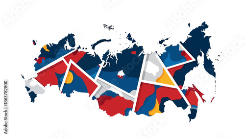 A 3d illustration of the United Kingdom flag and UK map as a symbol of the country within Europe and the world union for travel and business
