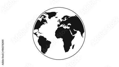 A 3d illustration of a blue world map and globe showing earth as a global sphere with continents like north america and europe on a black space background for travel and business concepts