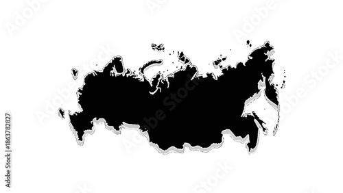 Detailed vector illustration featuring black ink splashes and splats forming a geographic world map outline with countries and continents like Europe and Asia in a bold black and white design