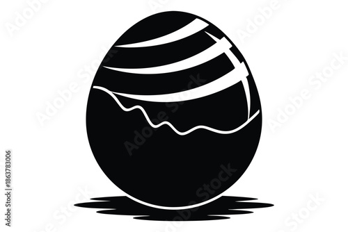 egg silhouette line art vector illustration