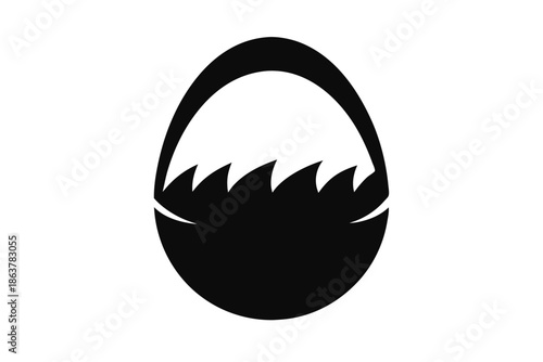 egg silhouette line art vector illustration
