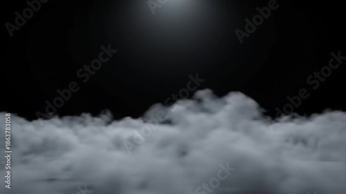 Dark Sky with Dramatic Clouds and Light Beam Creating Mysterious Atmosphere for Cinematic and