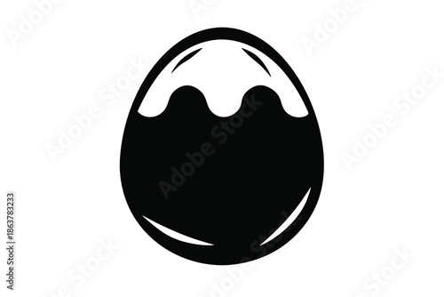 egg silhouette line art vector illustration