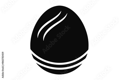 egg silhouette line art vector illustration