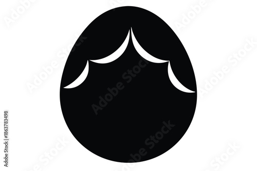 egg silhouette line art vector illustration