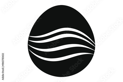 egg silhouette line art vector illustration