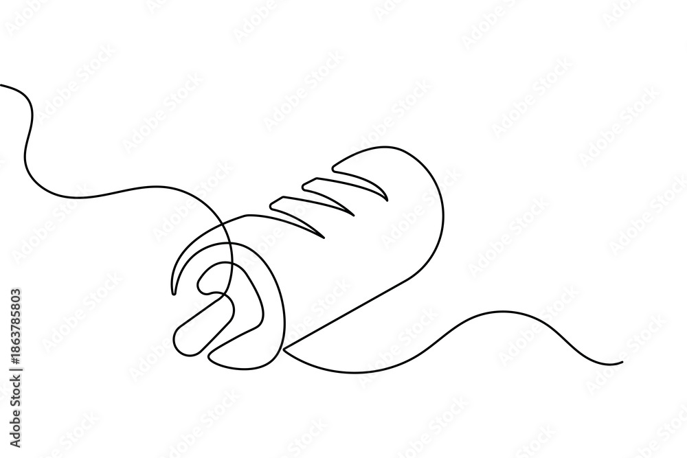 Fototapeta premium Cake food icon continuous one line drawing and minimalist style isolate outline vector illustration