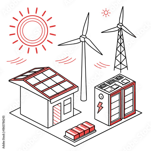 Renewable Energy Startup Concept Clean Vector Illustration